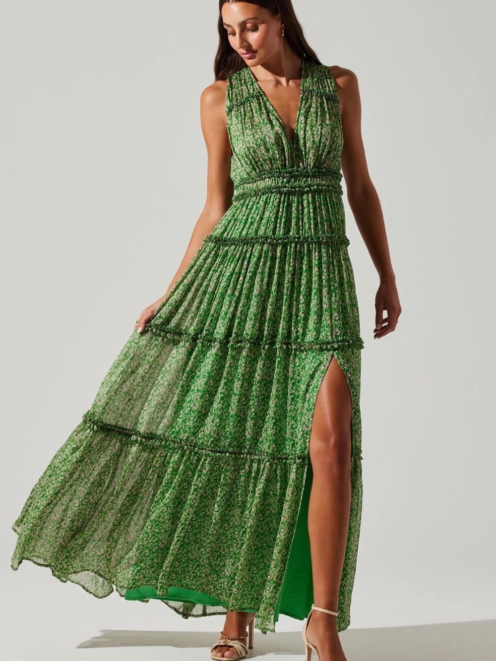 ASTR The Label Edessa Tiered Ruffle Maxi